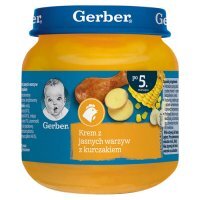 Gerber, krem z jasnych warzyw z kurczakiem, po 5 miesiącu, 125g