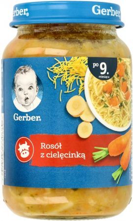 Gerber, rosół z cielęcinką, po 9 miesiącu, 190g