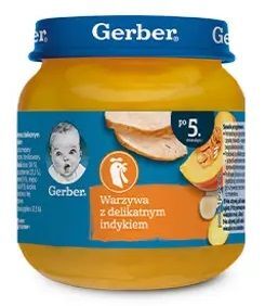 Gerber, warzywa z delikatnym indykiem, po 5 miesiącu, 125g