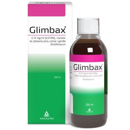 Glimbax 0,74mg/ml, roztwór do płukania jamy ustnej i gardła, 200ml