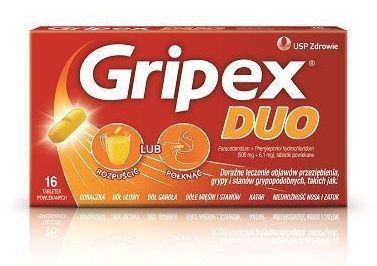 Gripex Duo (500mg+6,1mg), 16 tabletek