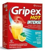 Gripex Hot Intense (1000mg+50mg+12,2mg), proszek, 12 saszetek