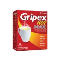 Gripex Hot Max (1000mg+12,2mg+100mg), proszek, 12 saszetek BRAK KARTONIKA
