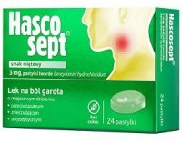 Hascosept 3mg, smak miętowy, 24 pastylki
