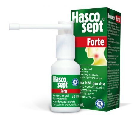 Hascosept Forte 3mg/ml, aerozol do stosowania w jamie ustnej, 30ml