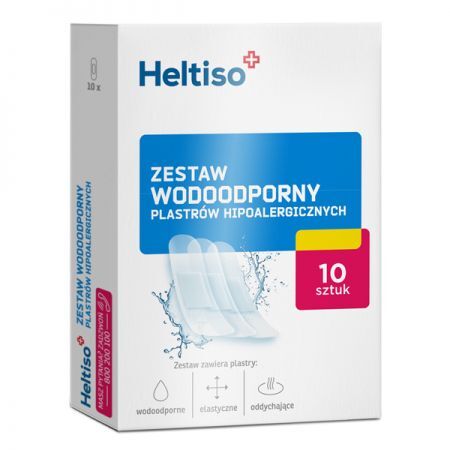 Heltiso, zestaw wodoodporny plastrów hipoalergicznych, dwa rozmiary, 10 sztuk