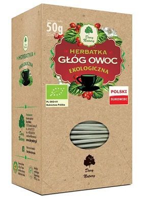 Herbatka owoc głogu, ekologiczna, 25 saszetek