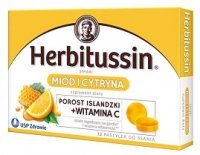 Herbitussin Miód i Cytryna, 12 pastylek do ssania
