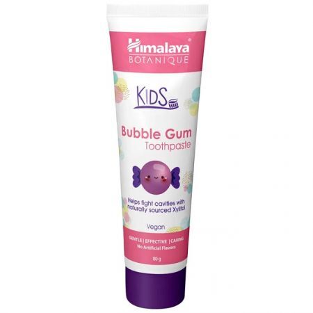 Himalaya Botanique Kids, pasta do zębów dla dzieci, Bubble Gum, bez fluoru, 80g