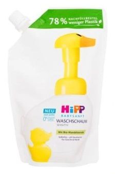 Hipp Babysanft Sensitive, pianka do mycia twarzy i rąk, od urodzenia, zapas, 250ml