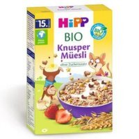 Hipp, chrupiące Musli Bio, banany i truskawki, bez dodatku cukru, od 15 miesiąca, 200g
