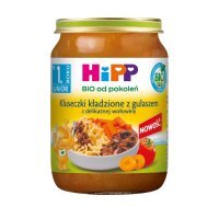 Hipp, kluseczki kładzione z gulaszem z delikatnej wołowiny, po 1 roku życia, 250g