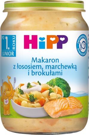 Hipp, makaron z łososiem, marchewką i brokułami, po 12 miesiącu, 250g