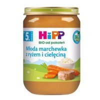 Hipp, młoda marchewka z ryżem i cielęciną, po 5 miesiącu, 190g