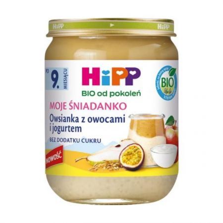 Hipp, Moje Śniadanko, owsianka z owocami i jogurtem, po 9 miesiącu, 160g