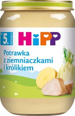 Hipp, potrawka z ziemniaczkami i królikiem, Bio, po 5 miesiącu, 190g