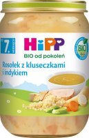 Hipp, rosołek z kluseczkami i indykiem, Bio, po 7 miesiącu, 190g