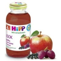 Hipp Sok 100% Bio, jabłka i czerwone owoce, po 4 miesiącu, 200ml