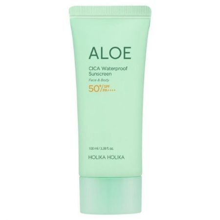 Holika Holika Aloe Cica Waterproof Sunscreen, wodoodporny, przeciwsłoneczny żel do twarzy i ciała SPF50+, 100ml