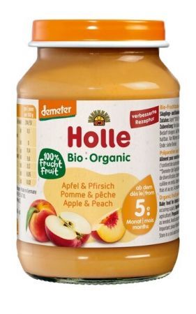 Holle, jabłko-brzoskwinia, Bio, po 5 miesiącu, 190g