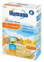 Humana, kaszka mleczna 5 zbóż z bananami, po 6 miesiącu życia, 200g