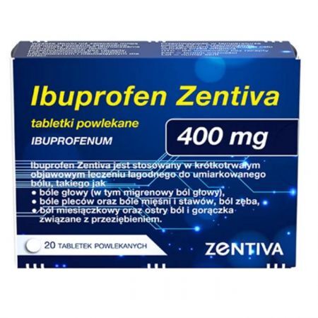 Ibuprofen Zentiva 400mg (dawniej Inflanor Max 400mg), 20 tabletek