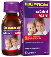 Ibuprom dla dzieci Forte, zawiesina doustna, smak truskawkowy, od 3 miesiąca życia, 100ml