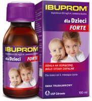 Ibuprom dla dzieci Forte, zawiesina doustna, smak truskawkowy, od 3 miesiąca życia, 100ml