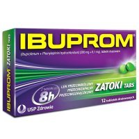 Ibuprom Zatoki Tabs (200mg+6,1mg), 12 tabletek