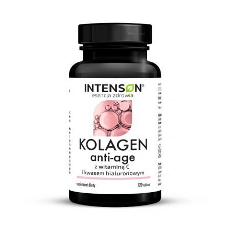 Intenson, kolagen anti-age, z witaminą C i kwasem hialuronowym, 120 tabletek