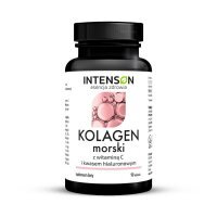 Intenson, kolagen morski, z witaminą C i kwasem hialuronowym, 90 tabletek