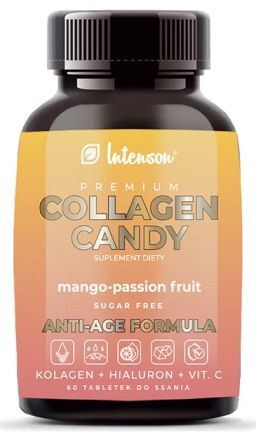 Intenson Premium, Collagen Candy, smak mango-marakuja, 60 tabletek do ssania