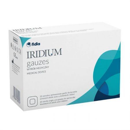 Iridium Gauzes, sterylne gaziki do leczenia schorzeń okolic oczu, 20 sztuk