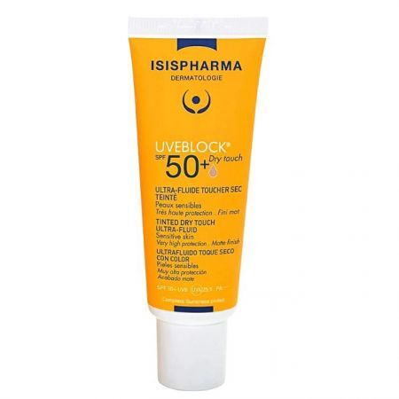 Isis Pharma, UveBlock Dry Touch, ultralekki fluid koloryzujący SPF 50+, kolor medium 40ml