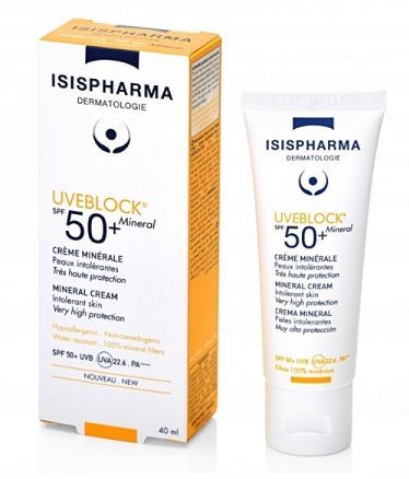 Isis Pharma, UveBlock, krem mineralny do twarzy SPF 50+, 40ml