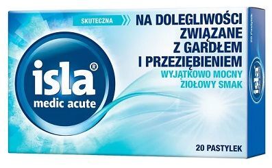 Isla Medic Acute, ziołowy smak, 20 pastylek do ssania