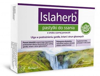 Islaherb, smak czarnej porzeczki, 36 pastylek do ssania