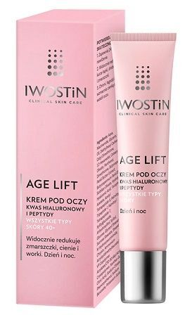 Iwostin Age Lift, krem pod oczy 40+, z kwasem hialuronowym i peptydami, 15ml