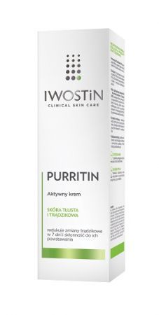 Iwostin Purritin, aktywny krem, skóra tłusta i trądzikowa, 40ml