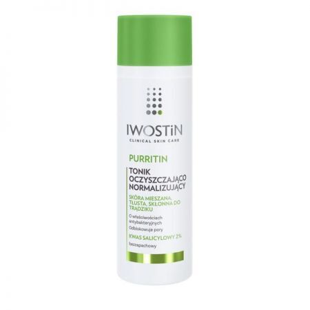 Iwostin Purritin, tonik oczyszająco-normalizujący, skóra mieszana, tłusta, skłonna do trądziki, 200ml