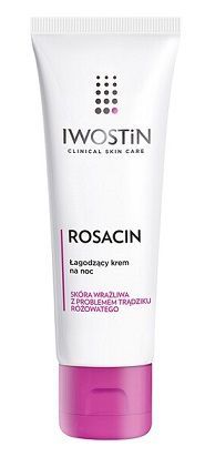 Iwostin Rosacin, łagodzący krem na noc, skóra wrażliwa z trądzikiem różowatym, 40ml