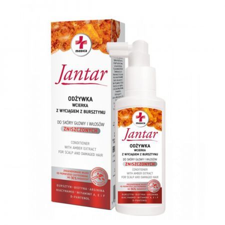 Jantar Medica, odżywka-wcierka z wyciągiem z bursztynu, do włosów zniszczonych, 100ml