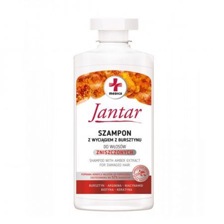 Jantar Medica, szampon z wyciągiem z bursztynu do włosów zniszczonych, 330ml