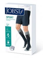 Jobst Sport, podkolanówki uciskowe, stopień ucisku 15-20mmHg, rozmiar L, black/grey, 1 para