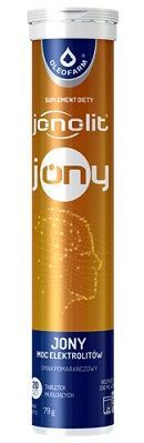 Jonolit Jony Moc Elektrolitów, smak pomarańczowy, 20 tabletek musujących