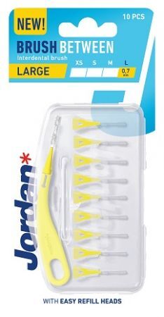 Jordan, Brush Between, szczoteczki międzyzębowe, rozmiar L 0,7mm, 10 sztuk