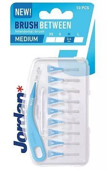 Jordan, Brush Between, szczoteczki międzyzębowe, rozmiar M 0,6mm, 10 sztuk