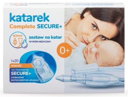Katarek Complete Secure+, zestaw na katar, aspirator + sól fizjologiczna, 20 ampułek po 5ml