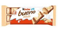Kinder Bueno White,batonik z nadzieniem orzechowym, oblany białą czekoladą, 39g