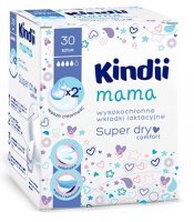 Kindii Mama Super Dry Comfort, wkładki laktacyjne wysokochłonne, 30 sztuk